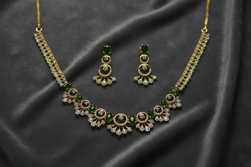 Gold Necklace with matching earrings