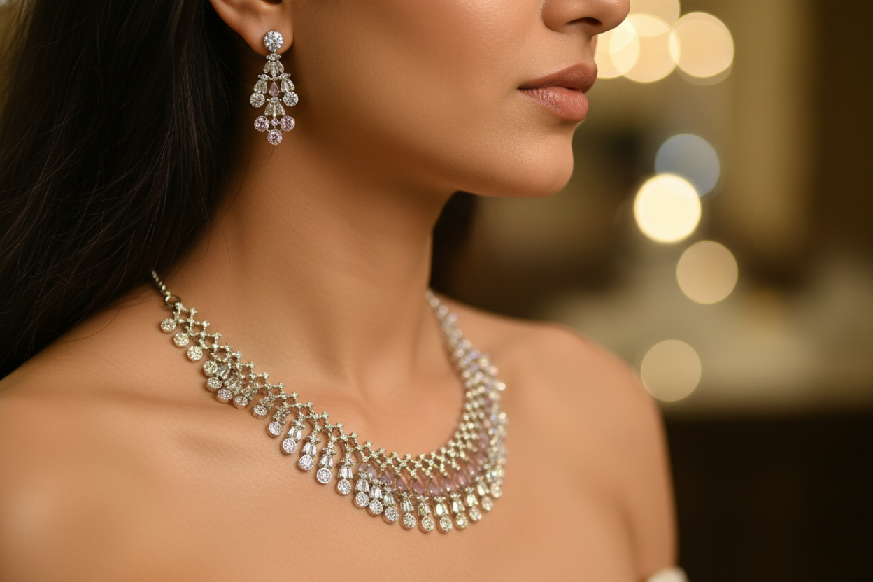 Necklace with matching earrings