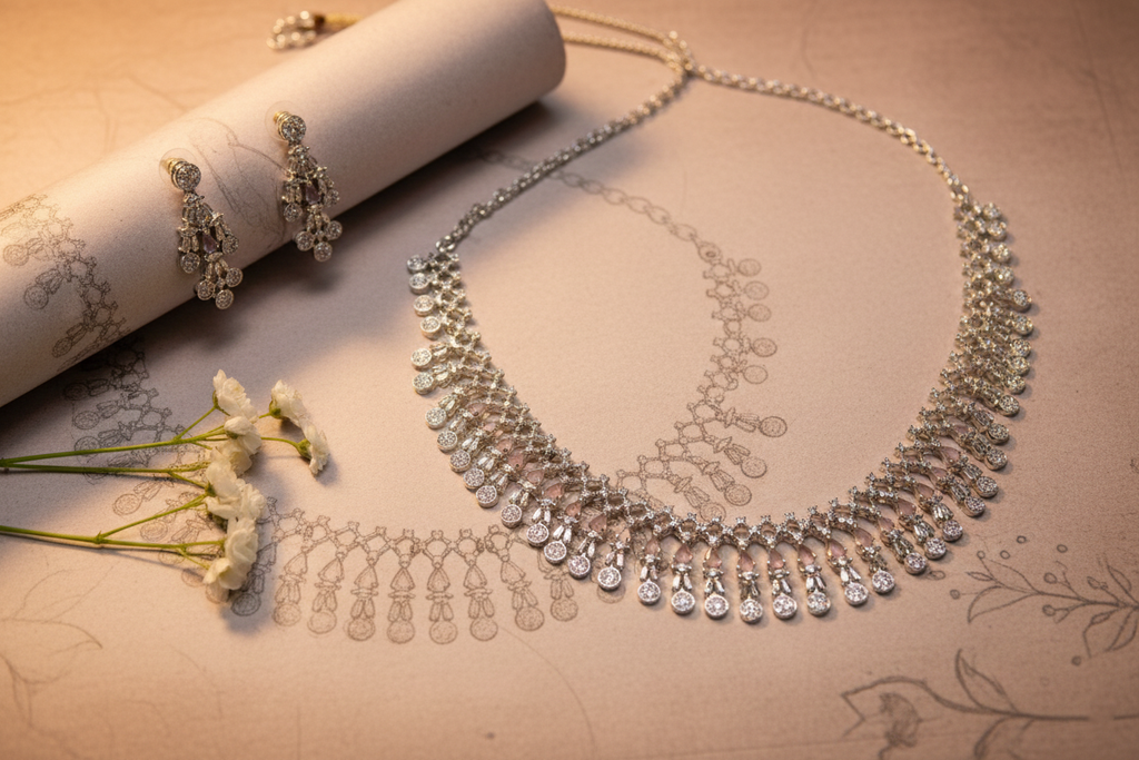 Necklace with matching earrings