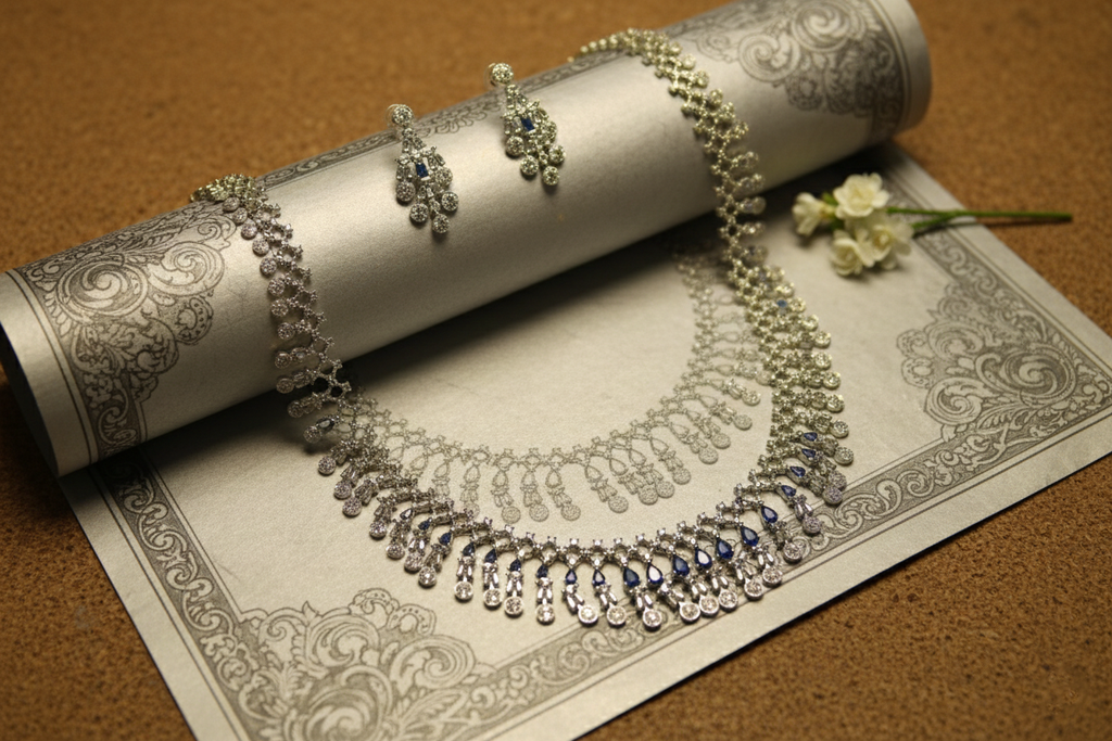 Necklace with matching earrings