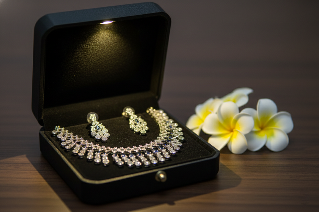 Necklace with matching earrings