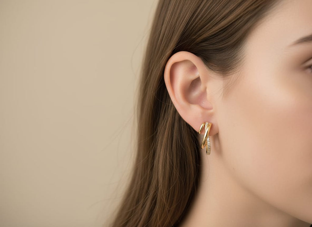 Studded Swirl hoops Earrings