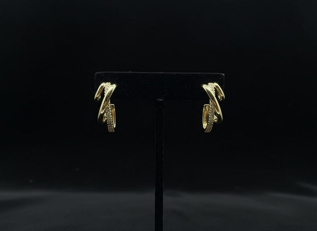 Studded Swirl hoops Earrings