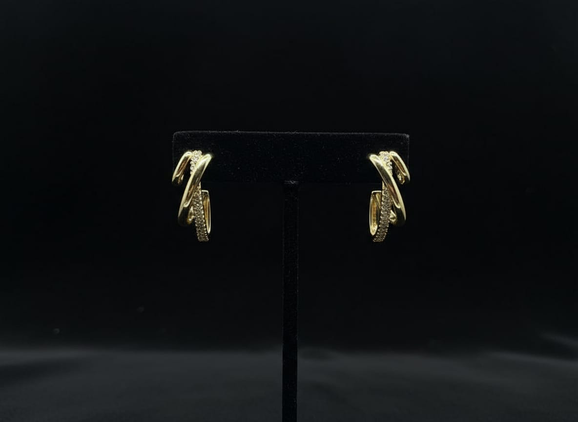 Studded Swirl hoops Earrings