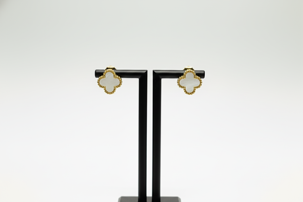 White Clover Stud Earrings