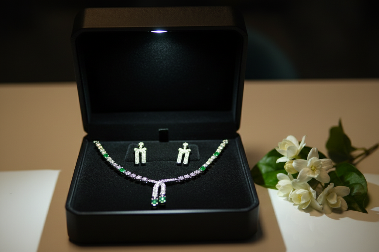 Necklace with matching earrings