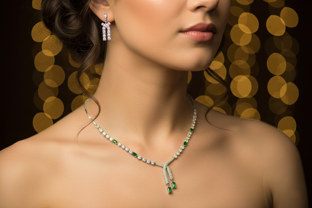 Necklace with matching earrings