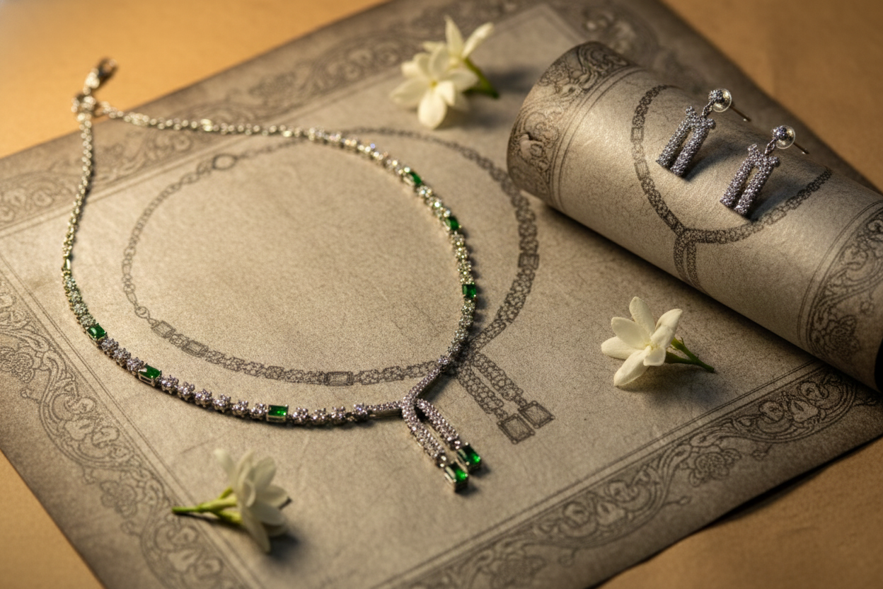 Necklace with matching earrings