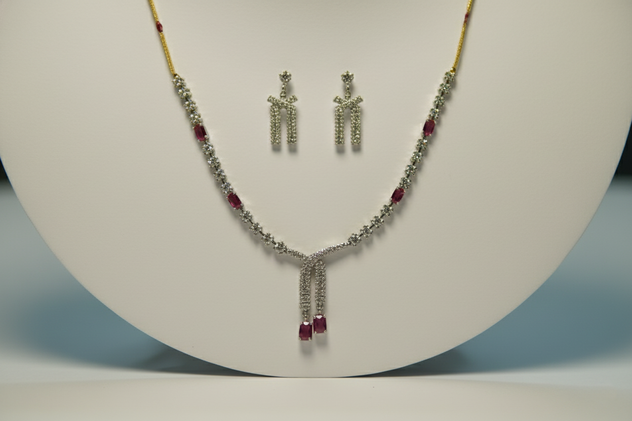 Necklace with matching earrings