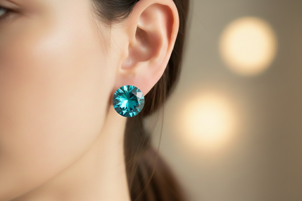Green Hoops Earrings