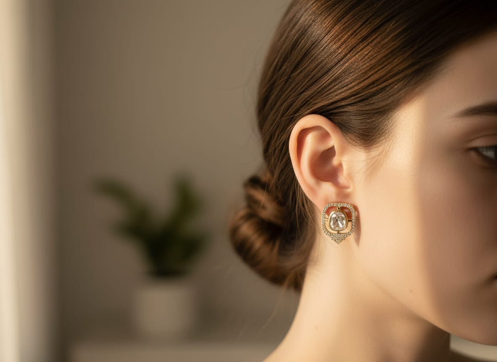 Square AD Studded Earrings