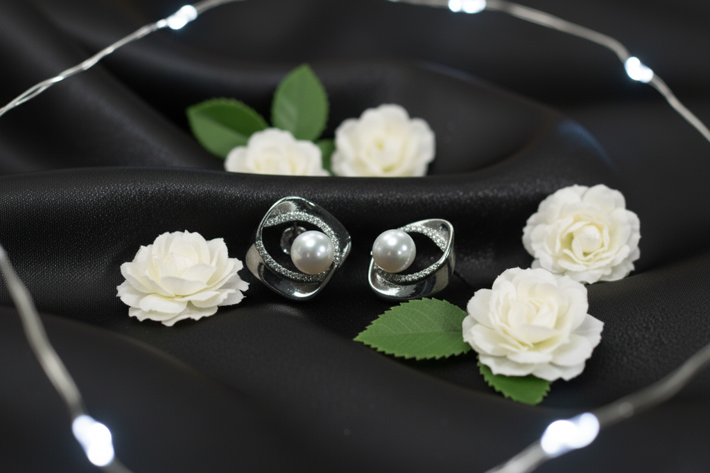 Pearl Square Earrings