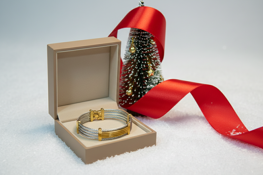 Silver Ropes  with Golden Bracelet