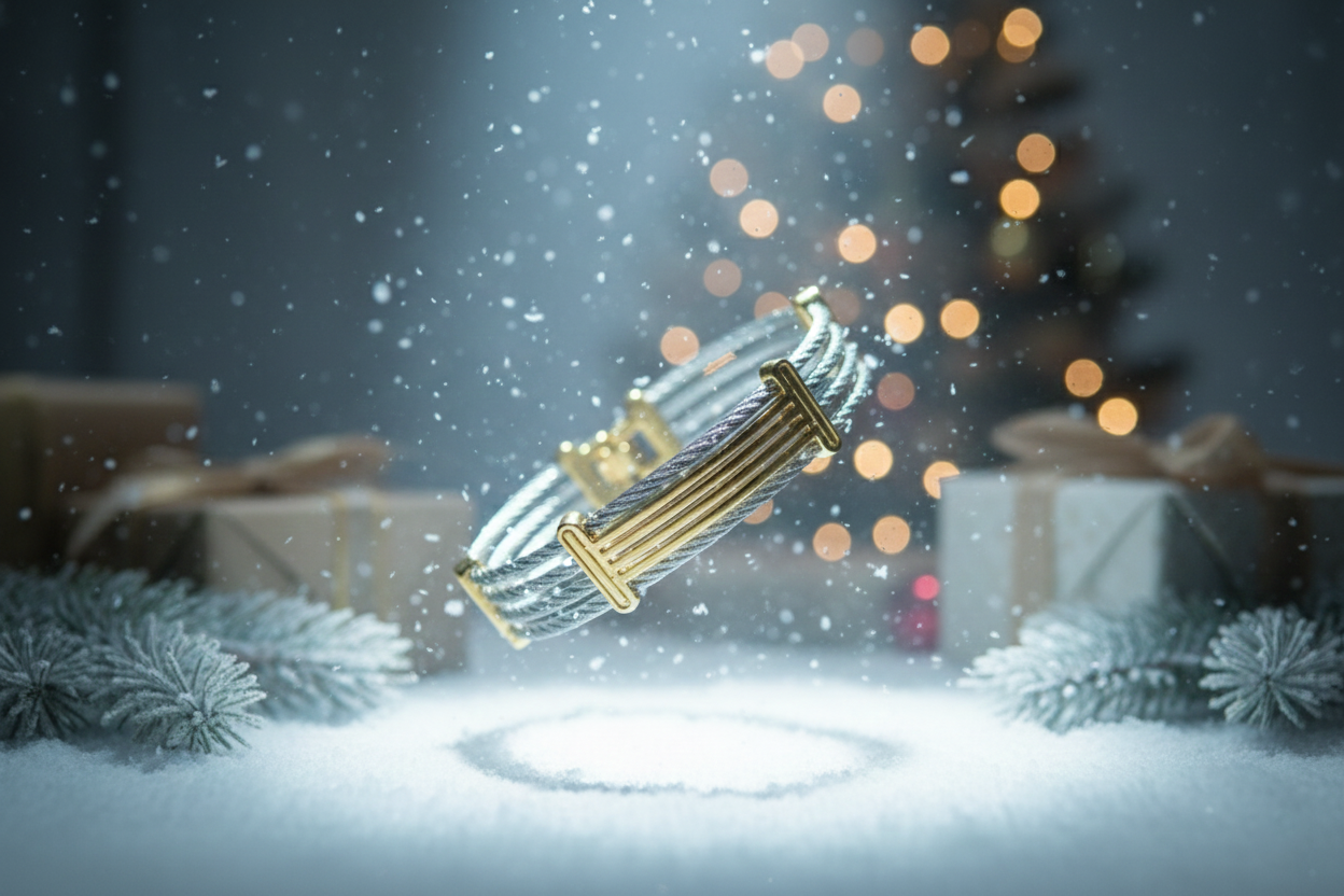 Silver Ropes  with Golden Bracelet