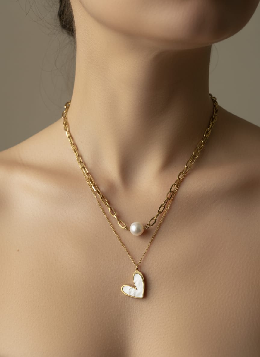 Pearl n Love Layered Necklace