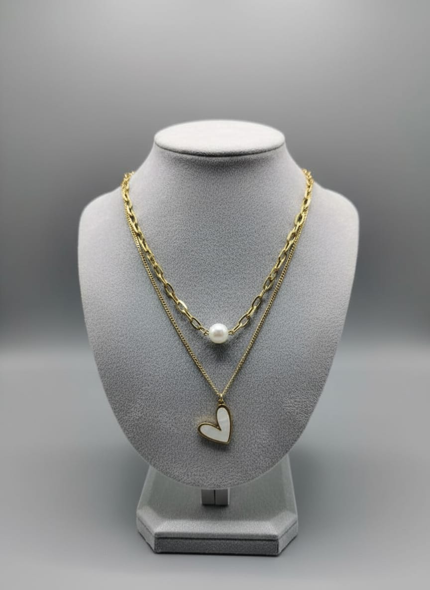 Pearl n Love Layered Necklace