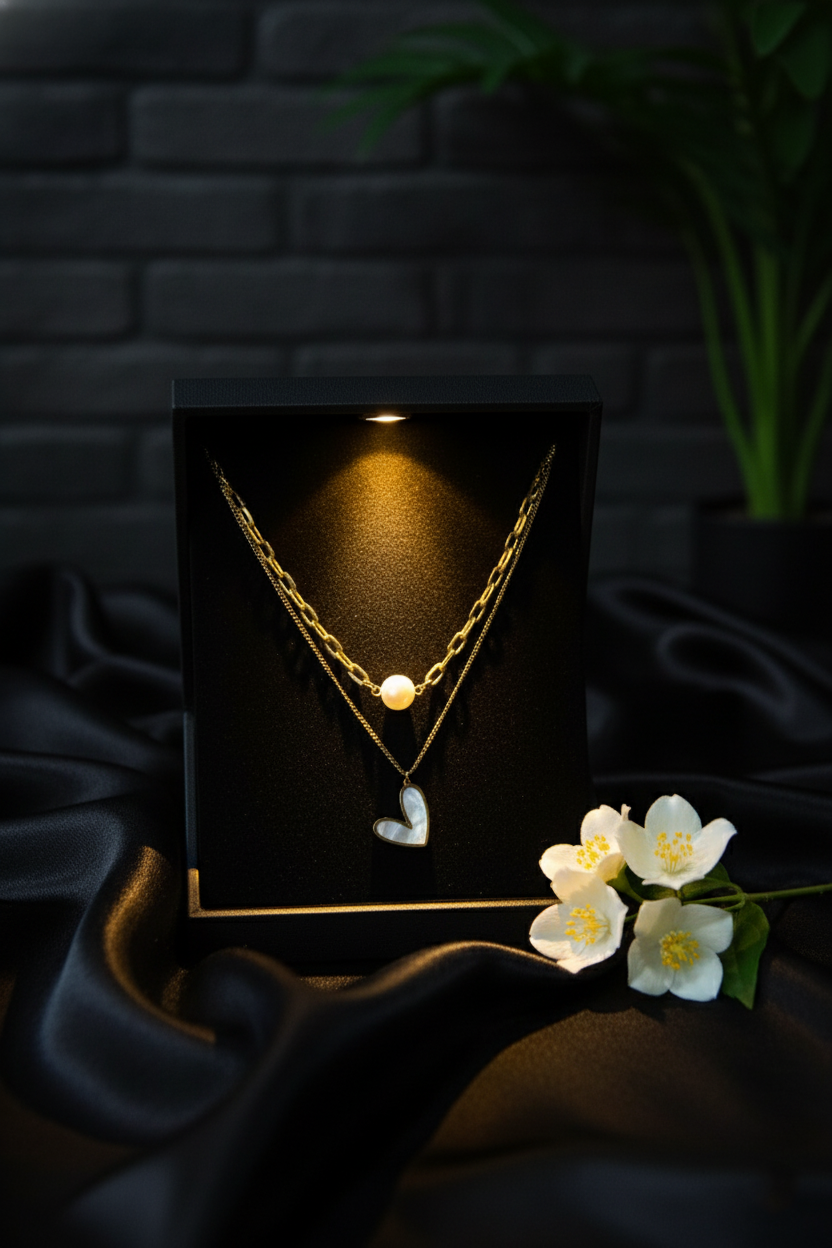 Pearl n Love Layered Necklace