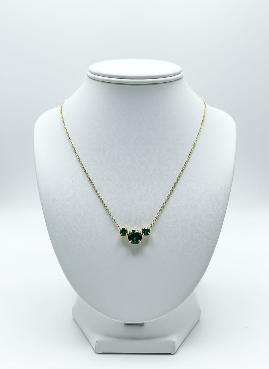 Trio Green Emerald Necklace