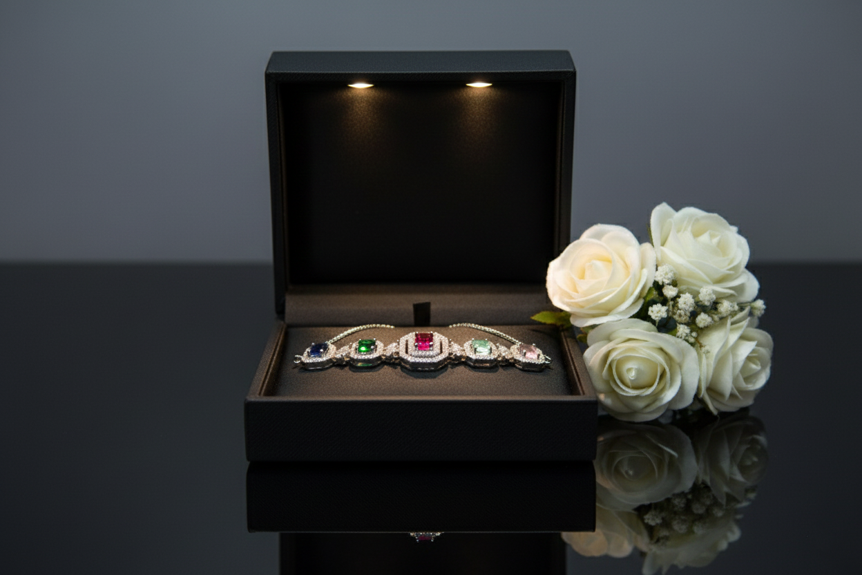 SilverMulti Stone Bracelet