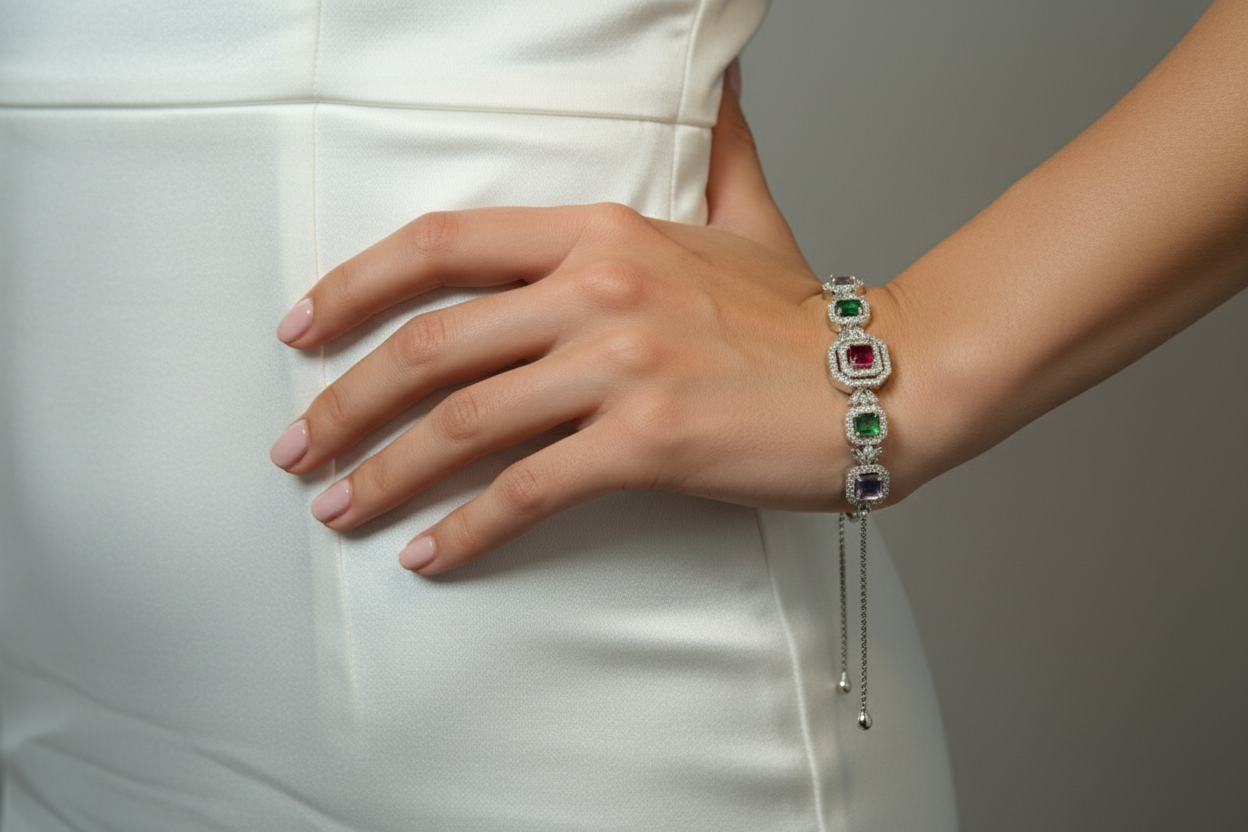 SilverMulti Stone Bracelet