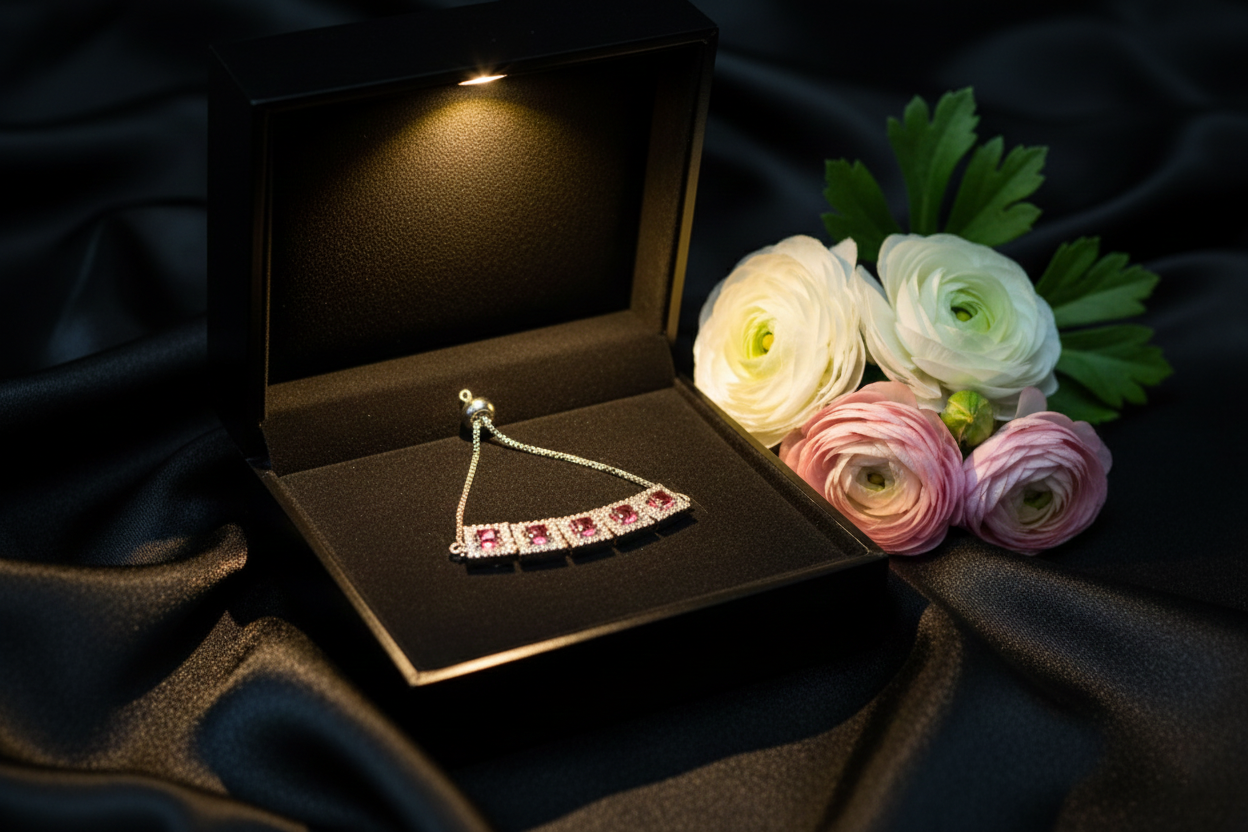 Pink- Silver Bracelet