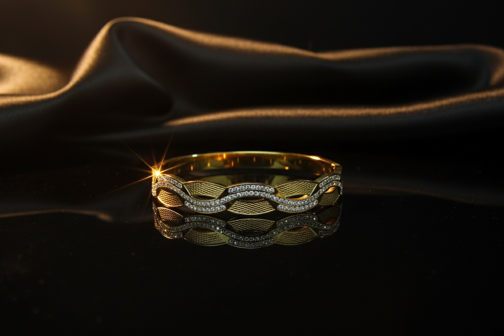 Elegant Wave AD Studded Bracelet