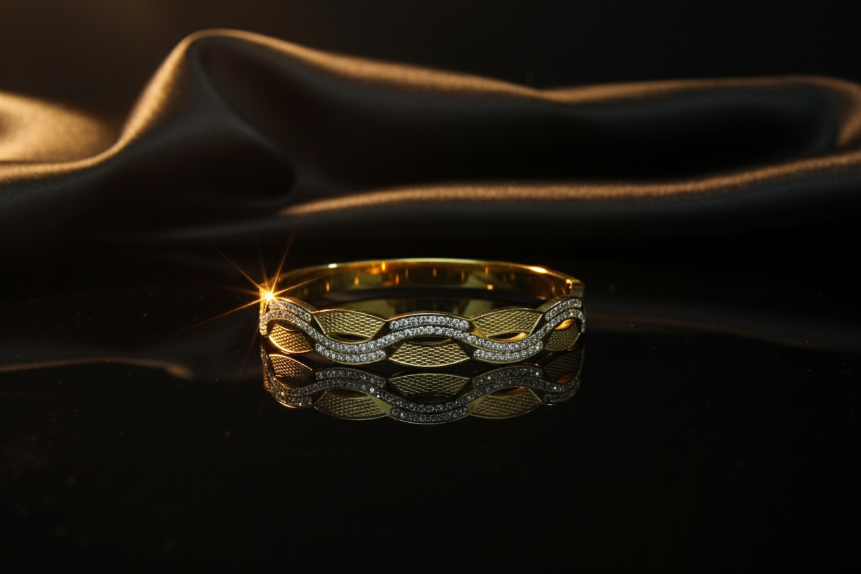 Elegant Wave AD Studded Bracelet