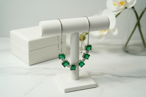 Beaded Pebble Green AD Bracelet