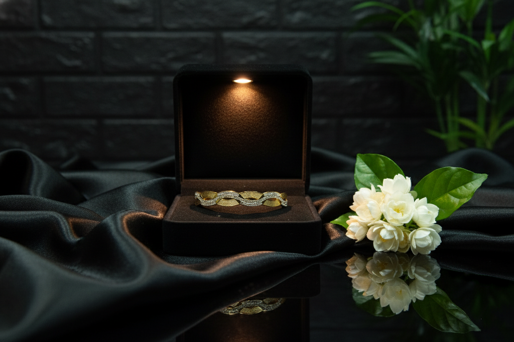 Elegant Wave AD Studded Bracelet