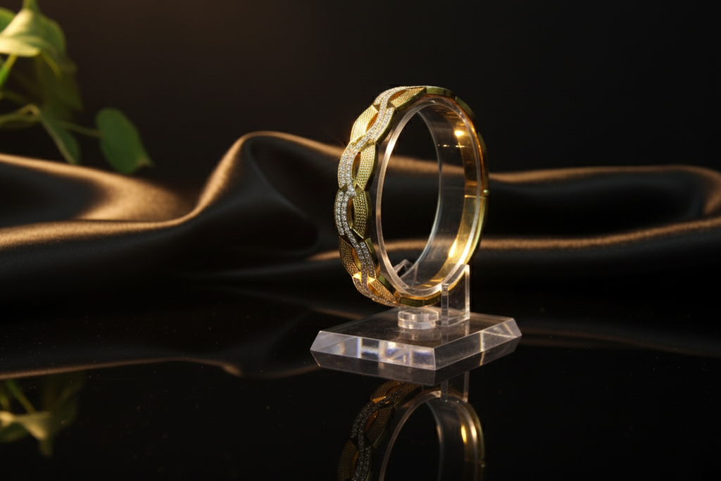 Elegant Wave AD Studded Bracelet