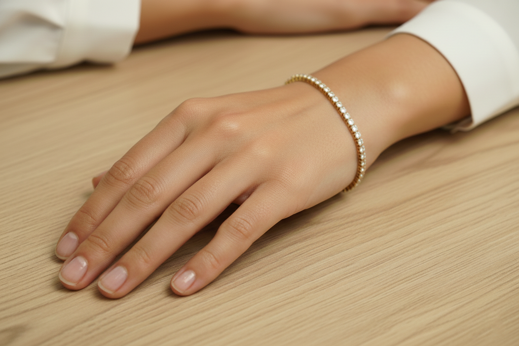 Exclusive AD studded Tennis Bracelet