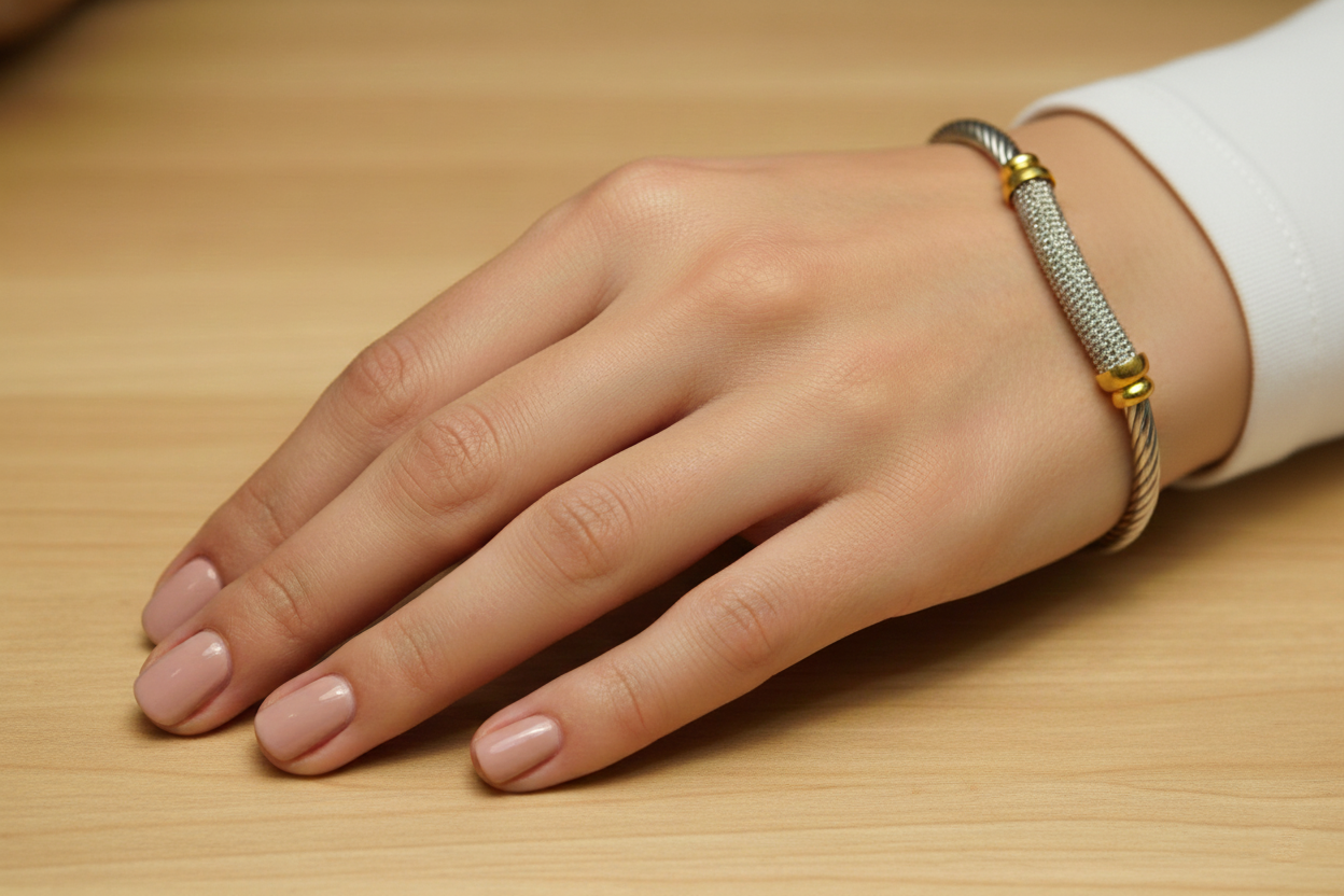 Kada Style Silver Tone rope Bracelet