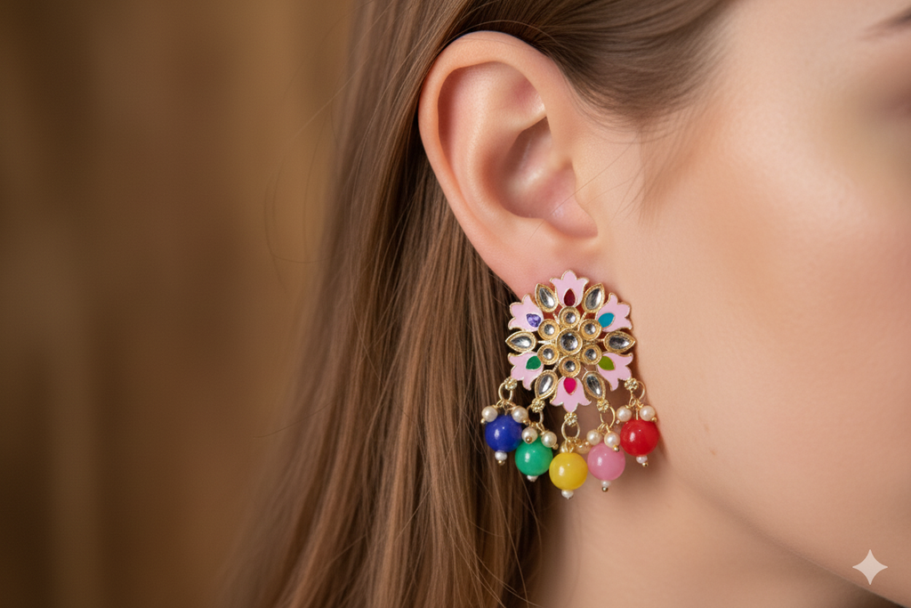 Multicolored Earring-Jhoomka style