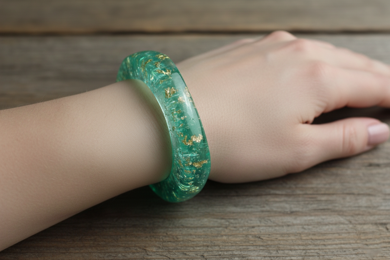 Trendy Green translucent kada/bracelet
