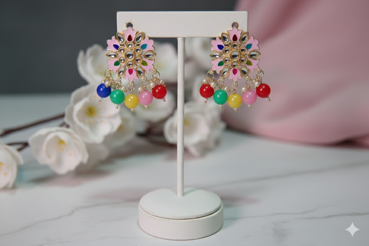 Multicolored Earring-Jhoomka style