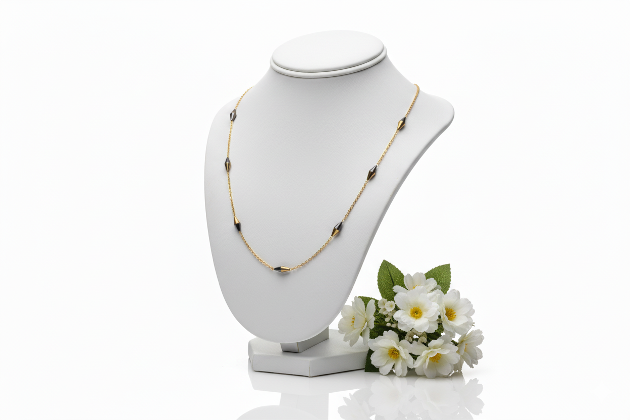 Sparkling Beads Gold Plated Necklace