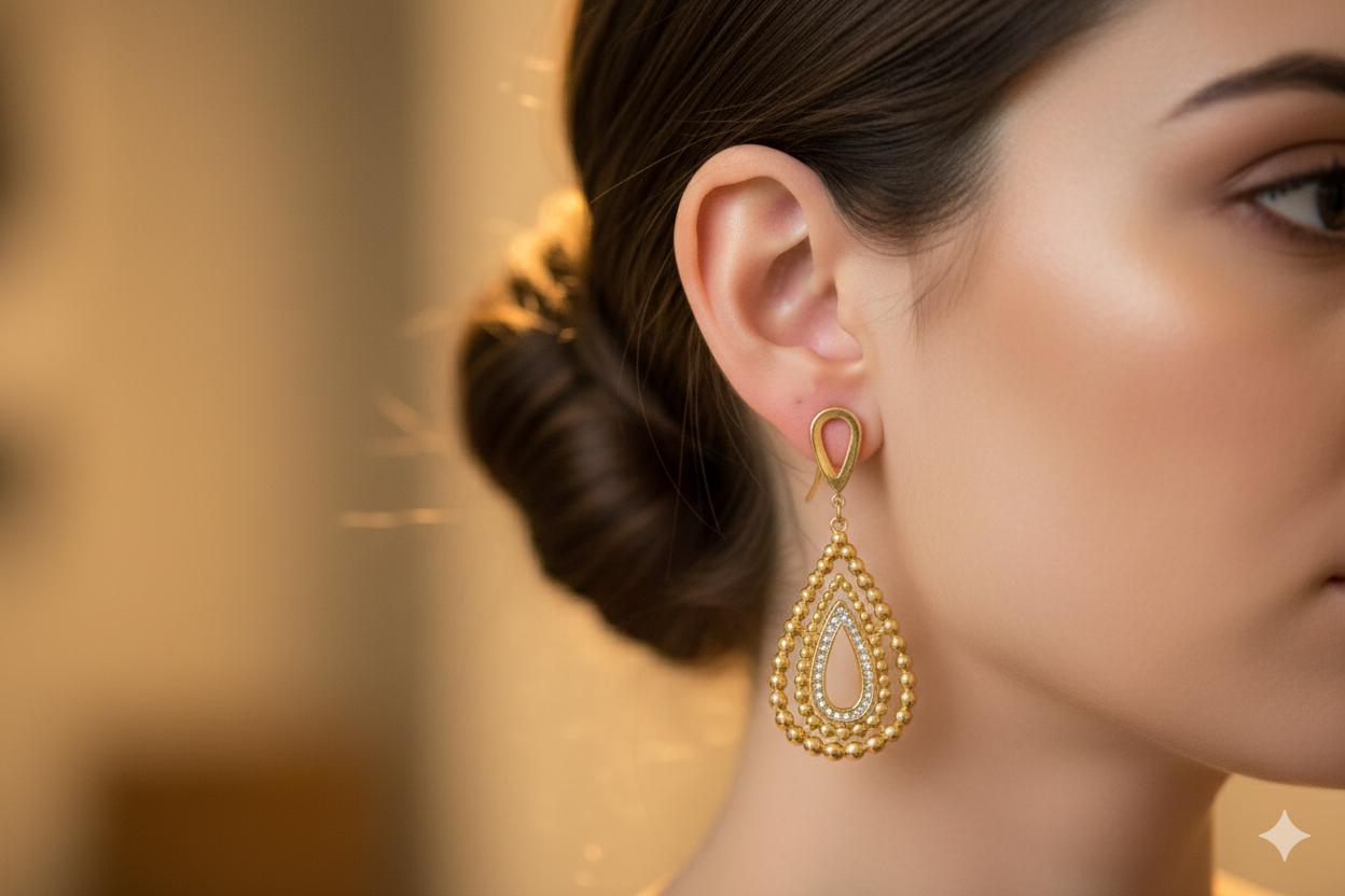 Teardrop Golden Earrings