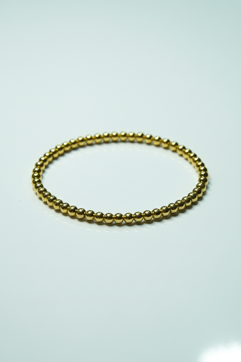 Gold Beaded Thin Bracelet