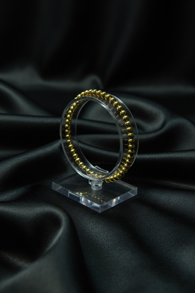 Gold Beaded Thin Bracelet